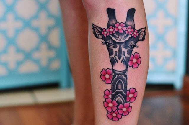 tatuagens incríveis de girafas