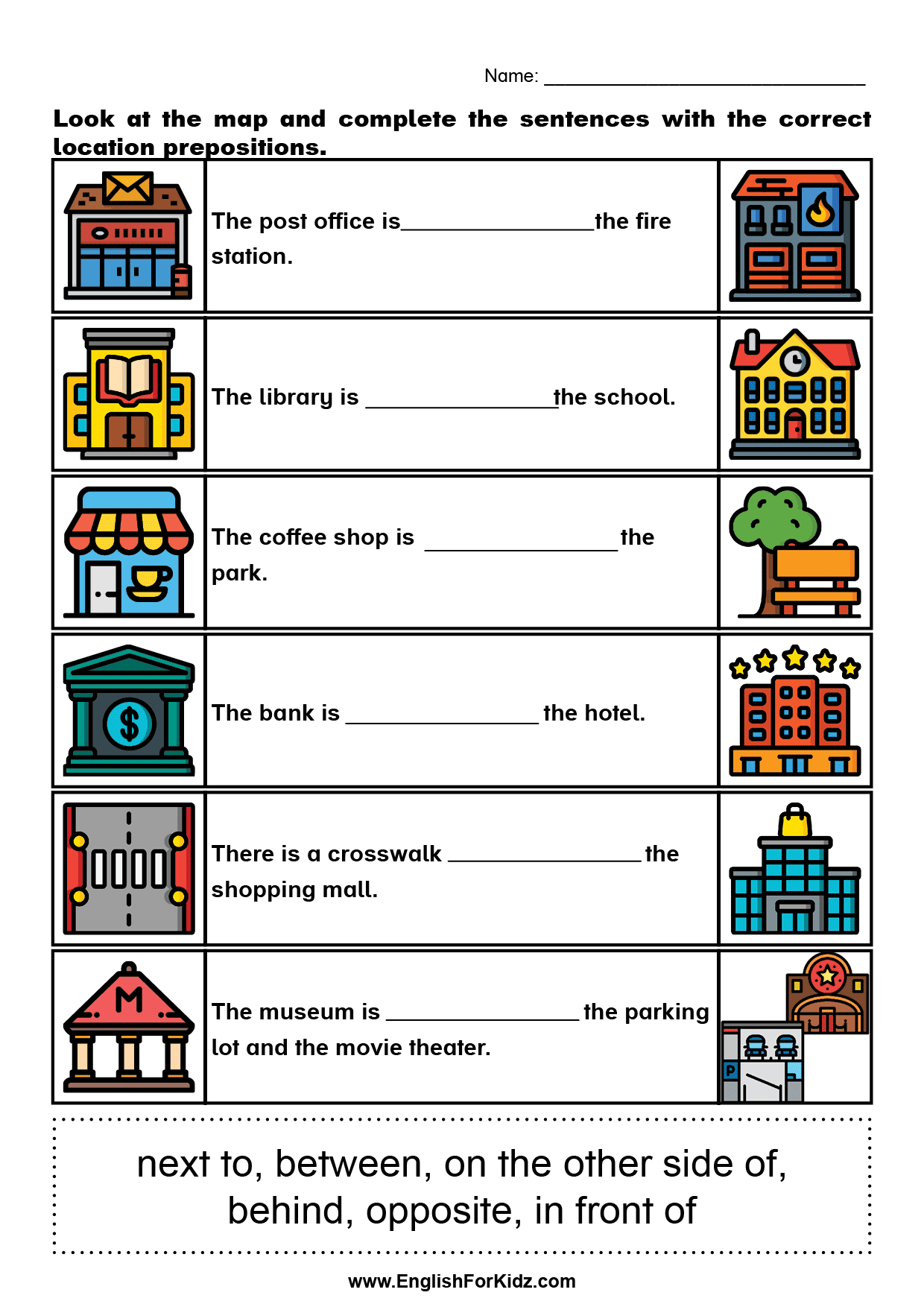 Giving directions worksheets