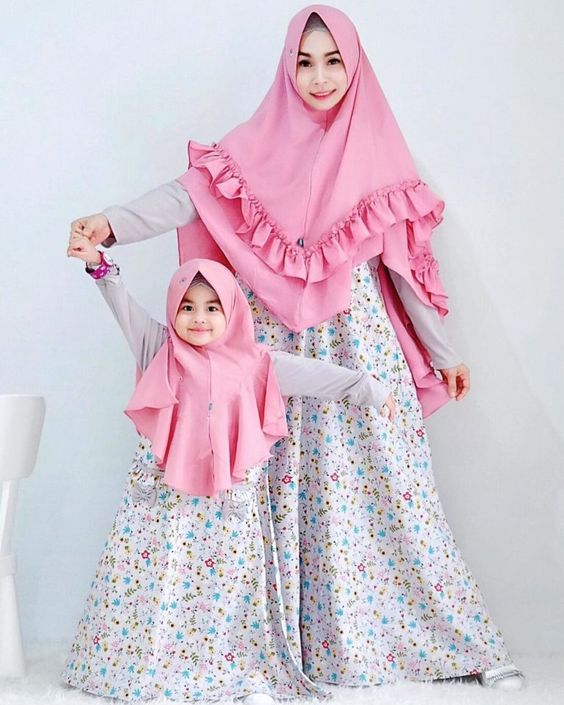 15 Model Baju Gamis Couple  Ibu dan Anak Untuk Lebaran 2021 