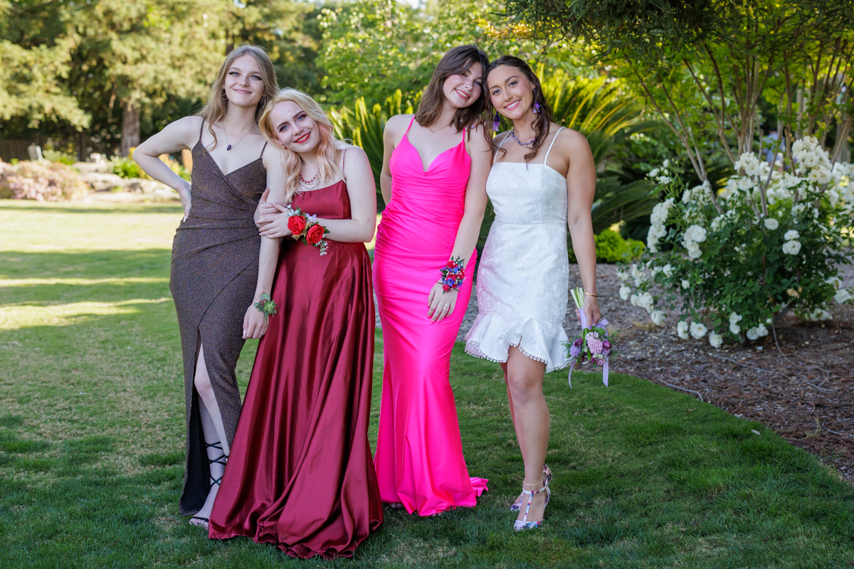 Senior girls dressed for prom