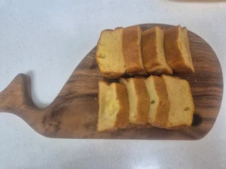 Traditional Nagasaki castella cake with golden brown top