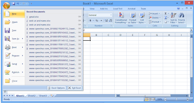 Opening new template in Excel
