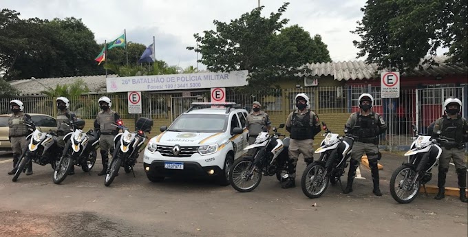 Uma viatura semiblindada e seis motocicletas são destinadas ao 26º BPM