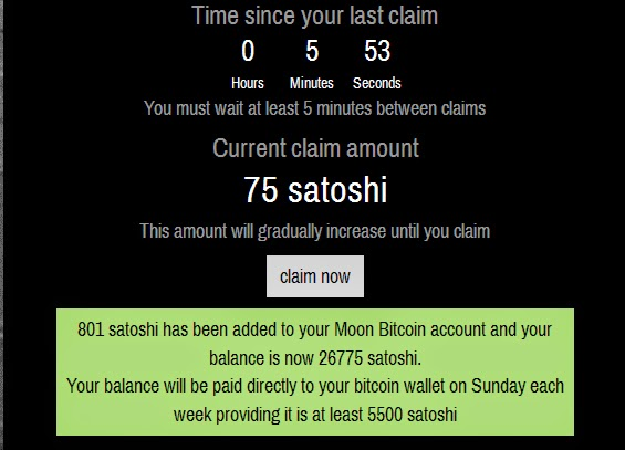 Generated Bitcoin Payout Every 5 Minutes With Moon Bitcoin Free - 