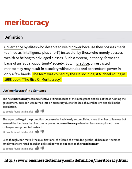  Definition of Meritocracy