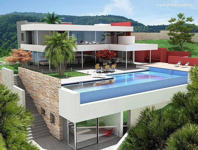 CASA CON VISTA A UNA PISCINA en http://diseñodecasas.blogspot.com