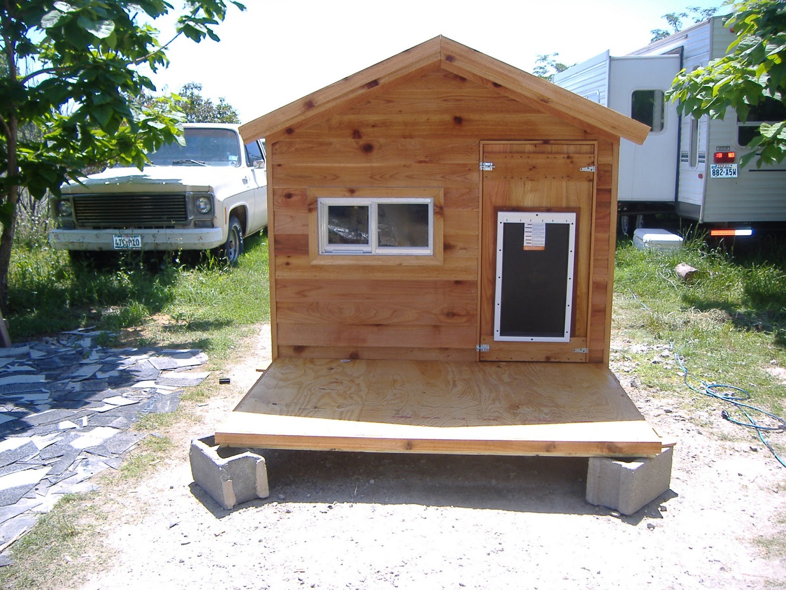  this summer in one of our ac dog houses http www greenswoodworks com