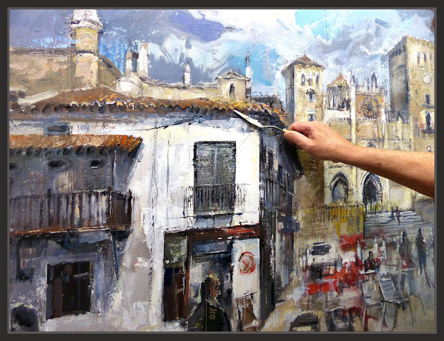 GUALADUPE-PINTURA-ARTE-PAISAJES-EXTREMADURA-IGLESIA-GOTICA-PUEBLOS-CACERES-FOTS-PINTANDO-PINTURAS-ARTISTA-PINTOR-ERNEST DESCALS
