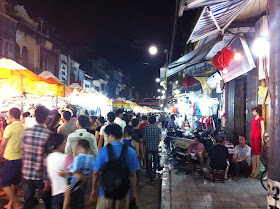 Street market inside Hanoi Old Market (Vietnam)