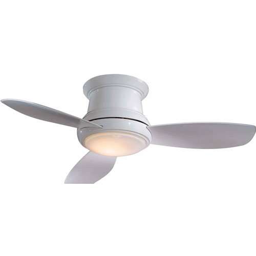 Minka-Aire F519-WH 52-inch Concept II Flush Mount Ceiling Fan, White with White Blades