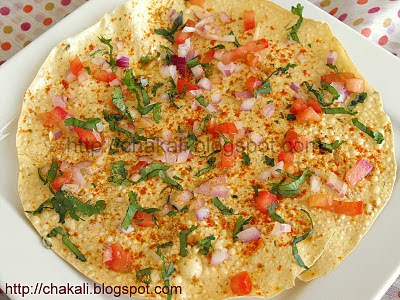 masala papad, punjabi masala papad, quick easy appetizer recipe, masala papad recipe