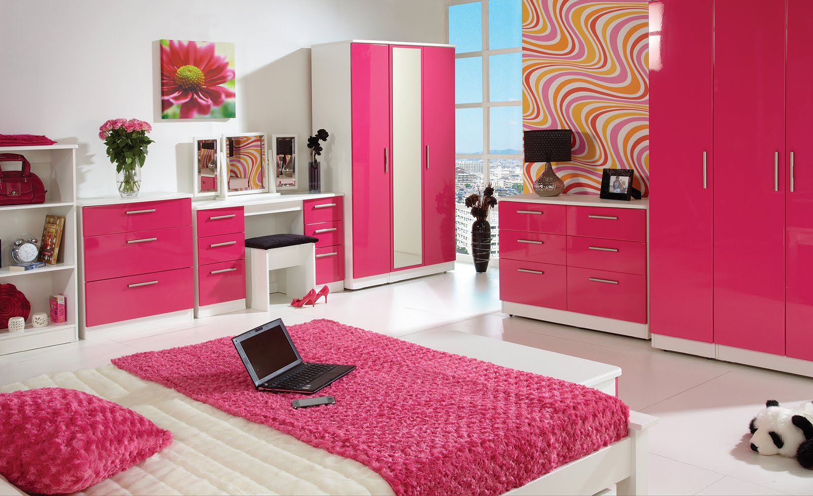 ... pink bedroom furniture, look no further than our high gloss pink range