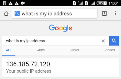 Find Android IP Address using Google