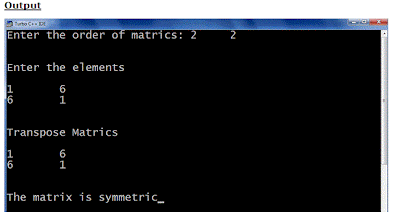 Transpose of a sparse matrix and check whether it is symmetric in c++