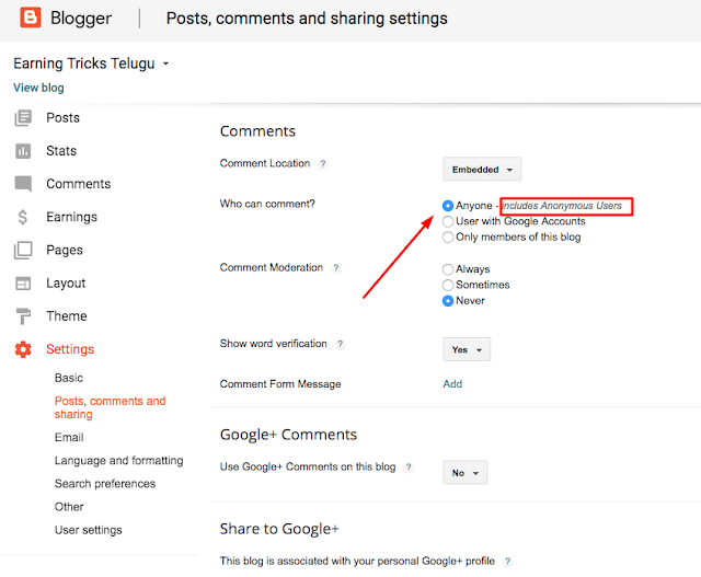how to enable anyone can comment in blogger