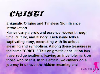 meaning of the name "CRISTI"