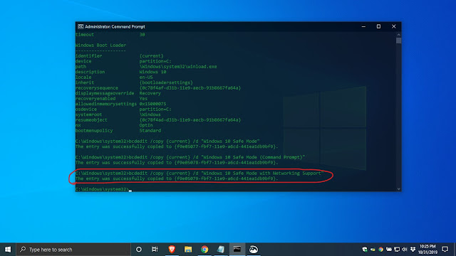 How to add safe mode on boot menu windows 10