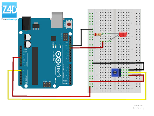 Arduino Tutorial - #4 Potentiometer_diagram