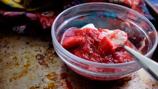 Rhubarb and strawberry compote