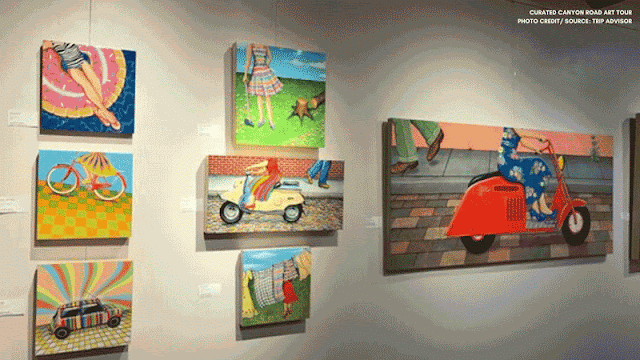 colorful painting display