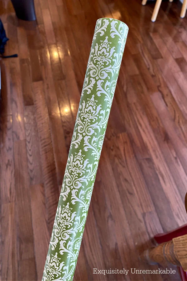 A roll of green wrapping paper