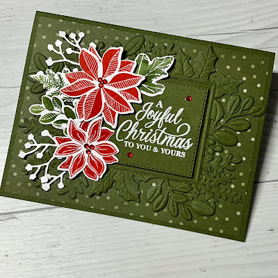 Poinsettia Christmas Card using Stampin' Up! Merriest Moments Stamp Set