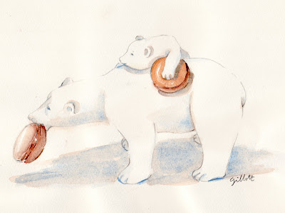 Bear watercolor - Parisbreakfasts