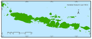 Beginilah Peta Pulau-Pulau Indonesia kalau Air Laut Naik Ratusan Meter