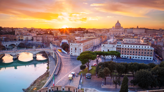 foto aérea de Roma, na Itália, a cidade eterna