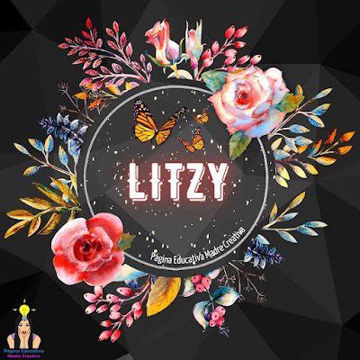 Solapín Nombre Litzy en círculo de rosas gratis