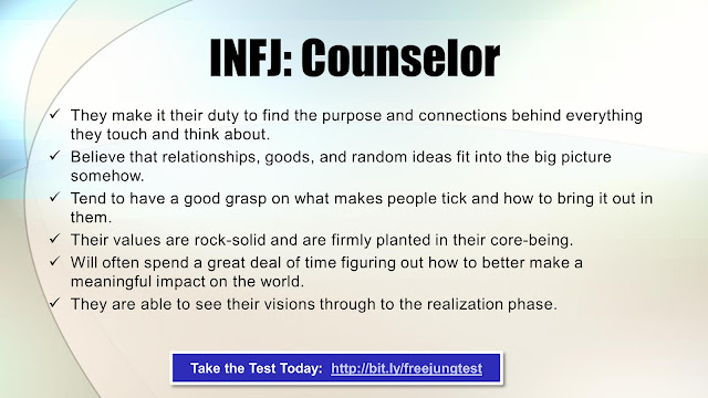 INFJ: Counselor, list of INFJ attibutes. Title: INFJ--Jungian-16-Personality-Types-Test-Results--Richard-N-Stephenson