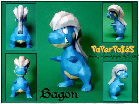 Pokemon Bagon Papercraft