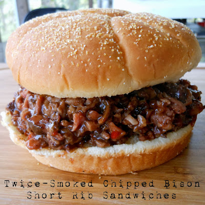 Twice-Smoked Chipped Bison Short Rib Sandwiches