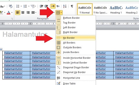 cara menghapu tabel di Word tanpa menghilangkan Tulisan