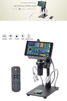5 Inch Screen 16MP 4K 1080P 60FPS USB & WIFI Digital Industry Microscope Camera 150X C-mount Lens 1/2.3 Image Sensor 