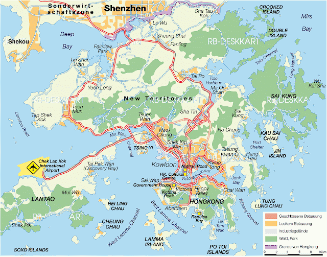 Mapa da região de Hong Kong