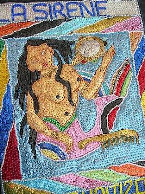 haitian sequined vodou flag