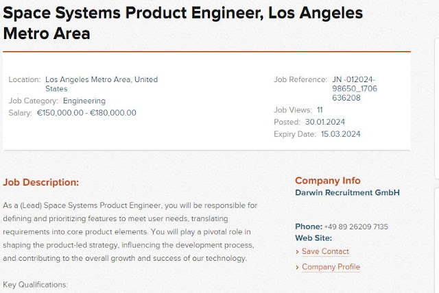 Space Systems Product Engineer job Los Angeles usa