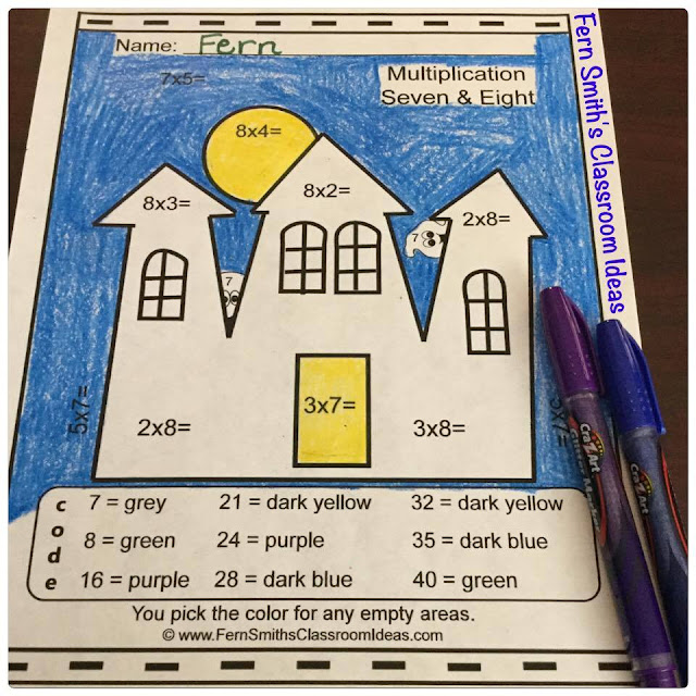 Grab This Color By Numbers Halloween Fun Multiplication and Division Bundle For Your Classroom Today!