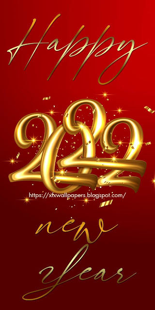 iPhone Wallpaper 2022 Gold Numbers New Year