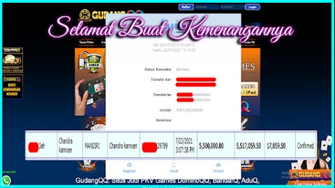 Selamat Kepada Member Setia GudangQQ WD sebesar Rp. 5.500.000.-