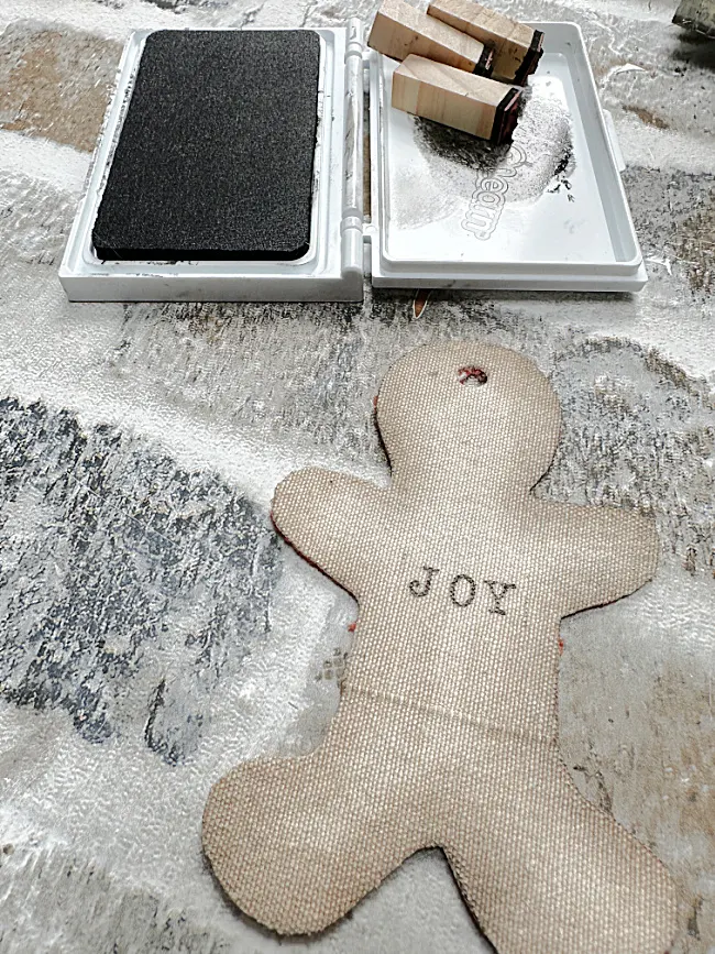 stamp pad and distressing gingerbread man