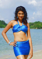 Shraddha Das Hot Navel show in blue dress on Beach Hot Pics