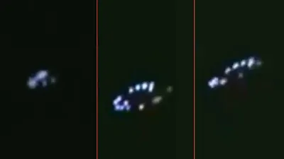 A closer look at the UFO over Brazil changing it's shape.