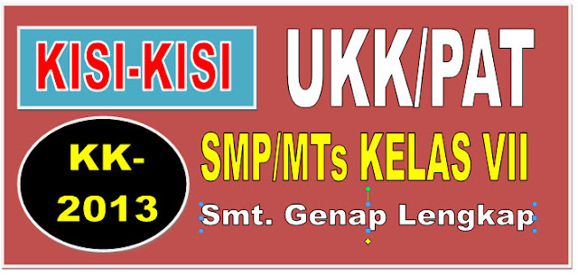 KISI-KISI UKK/PAT SMP/MTs KURIKULUM 2013 SMT. GENAP KELAS VII  - LENGKAP