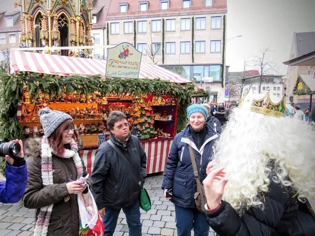 Posing as the local Christkind of the day at the Nuremberg Christmas Market