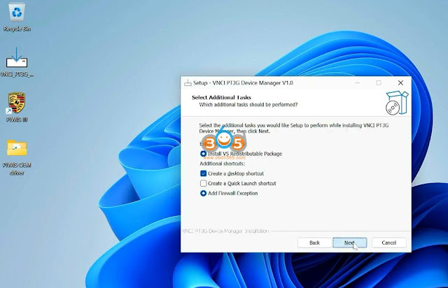 install VNCI Porsche PT3G driver 5