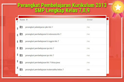 Perangkat Pembelajaran Kurikulum 2013 Smp Lengkap Kelas 7,8,9