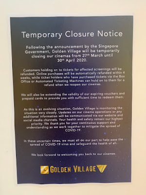 A temporary closure notice by Golden Village