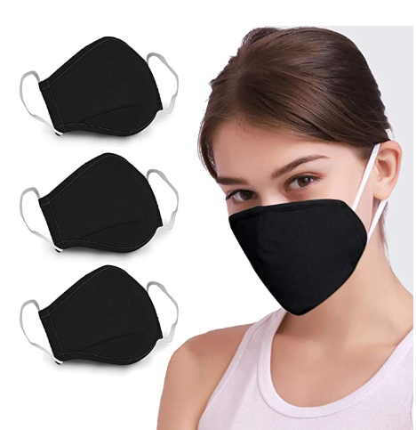 DDY Face Cover Cotton Anti Dust for Outdoor (Black)